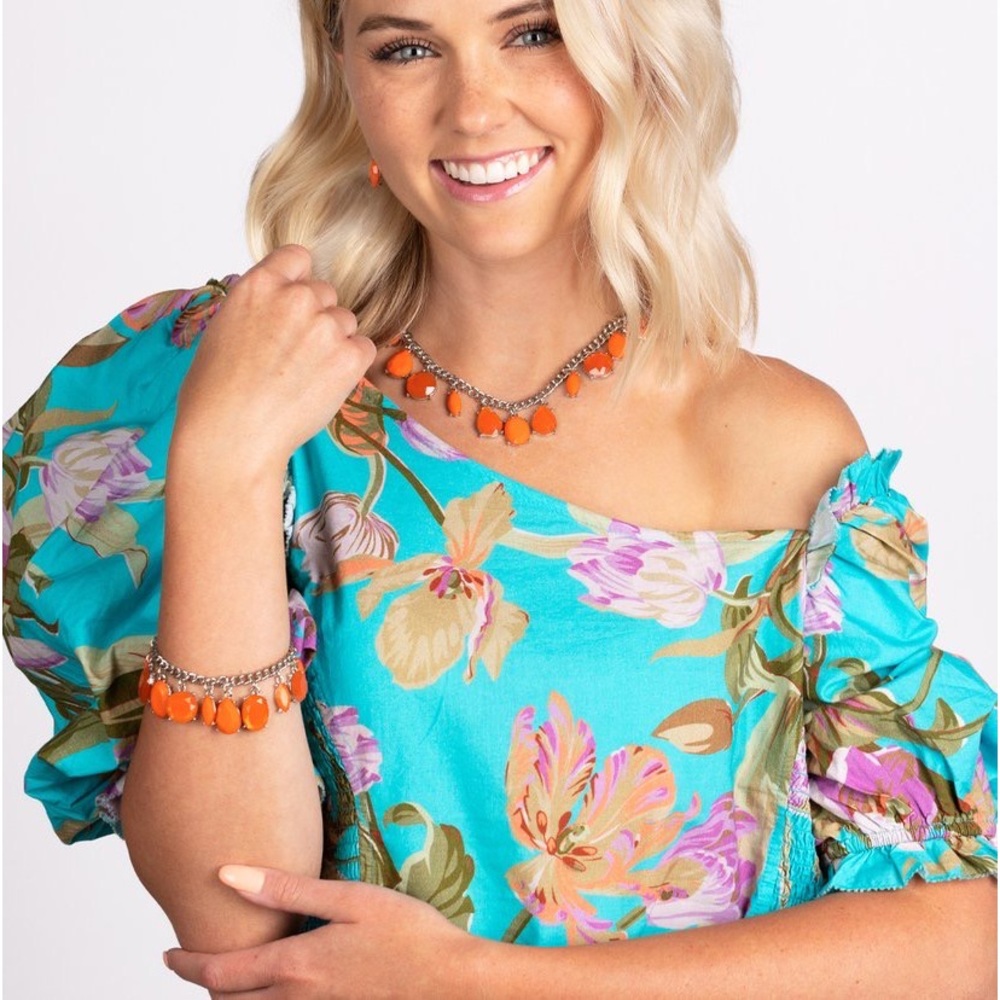 Serendipitous Shimmer - Orange bracelet Fairytale Fortuity - Orange necklace